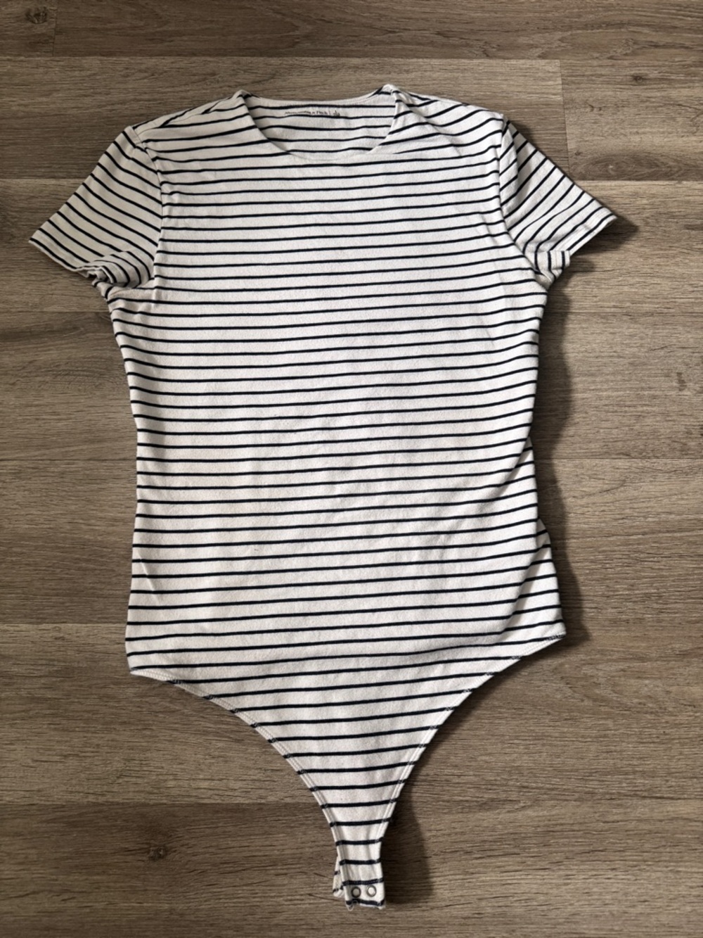 Abercrombie & Fitch White & Navy Striped Bodysuit